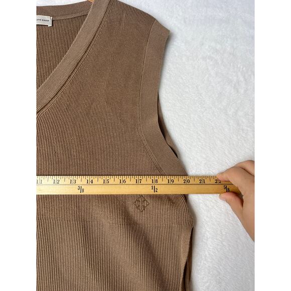 By Malene Birger Knit Side Slit Tan Sweater Vest sz XS Boho Euro Lagenlook - Picture 12 of 13